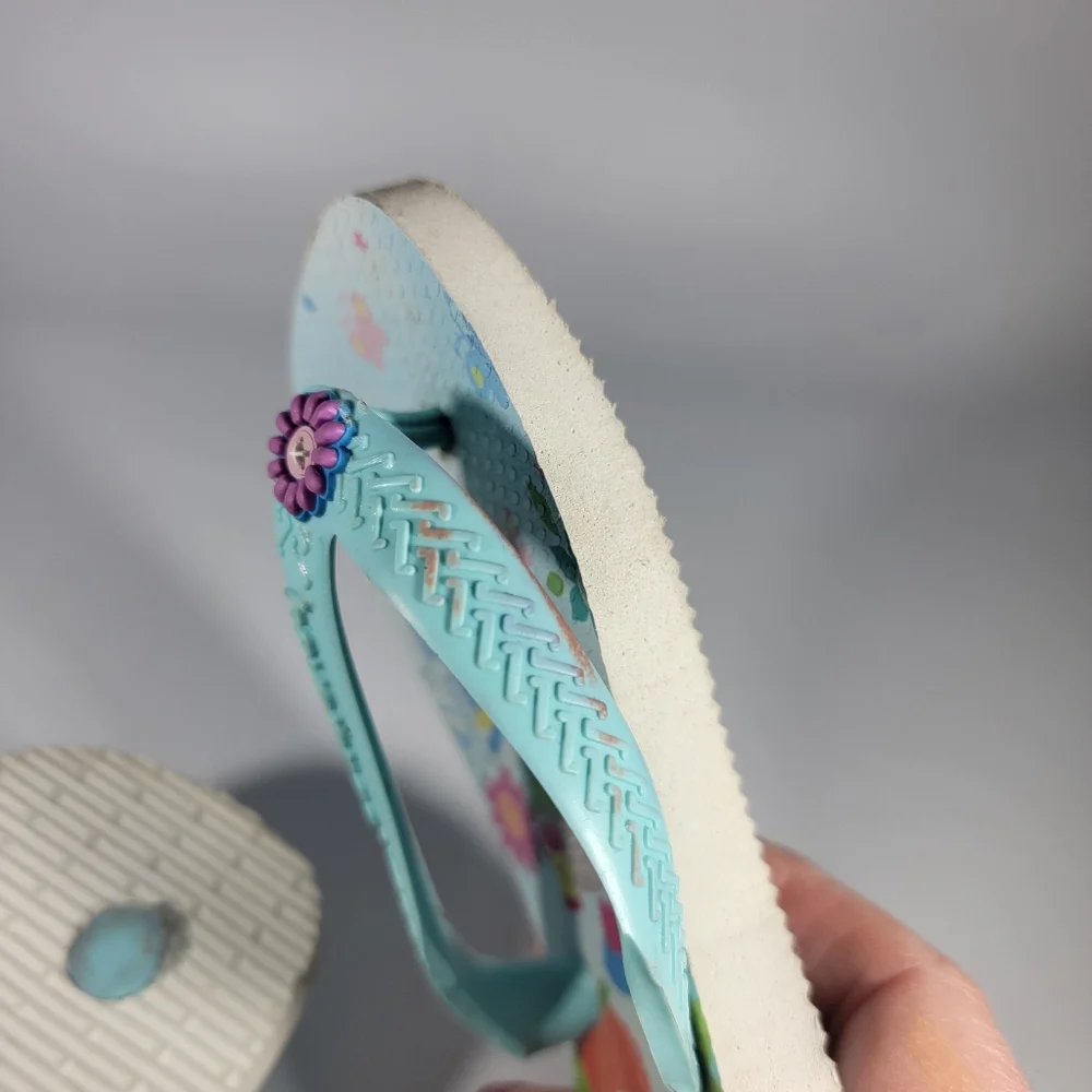 Havaianas Disney Toddler Child 9c Girls Blue Flip Flop Sandals Cinderella Castle